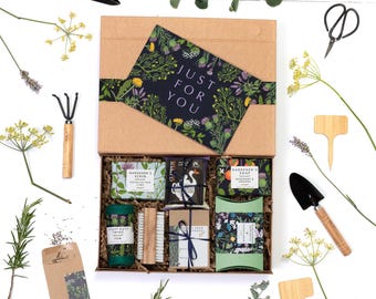 Handmade Gardener's Gift Set: Birthday - Soap, Scrub, Twine & Seed Envelopes