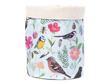 Fabric storage pot - lined fabric bucket - plant cover-toy storage - craft storage - organiser