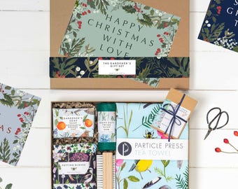 Gardening Gift Box: Gardener's Soap, Tea Towel & Gloves