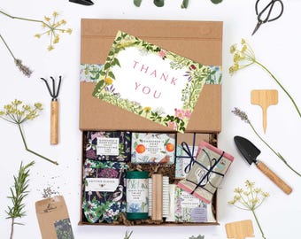 Gardener's Gift Set: Thank you Soap, Scrub, Gloves & Wildflower Seed Balls