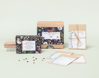 Gardener's Gift Set - Orange Cinnamon Vegan Soap, Seed Packets