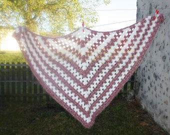 very warm granny crochet shawl