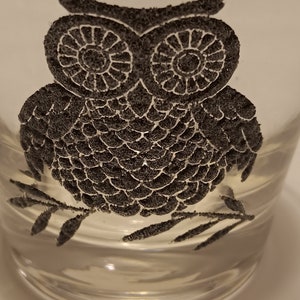 Owl Rocks Old Fashioned Glasses by West Virginia Glass Vintage from the 1970s Set of 2 image 2