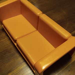 Barbie Sofa Set with Orange Sofa and Chair 1973 Mattel image 7