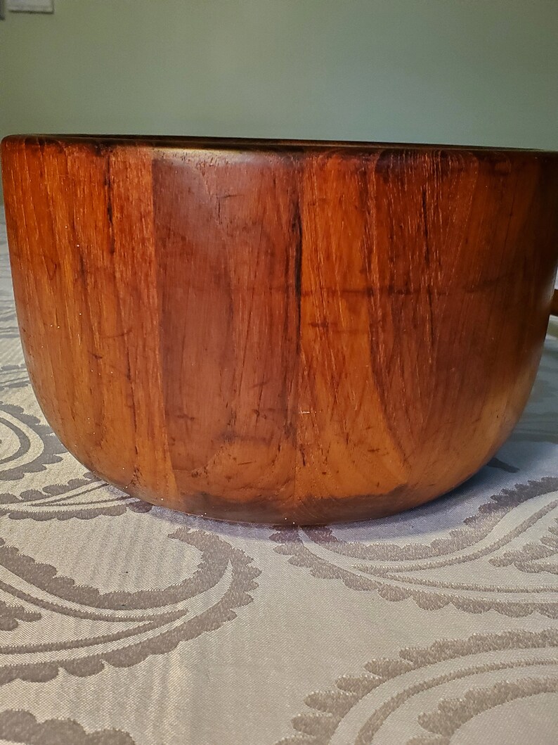 Nissen Denmark Staved Teak Salad Bowl with Serving Spoons image 8