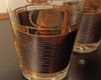 Vintage Kentucky Derby Rocks Glasses | 1957 CERA Old Fashioned, Set of 2