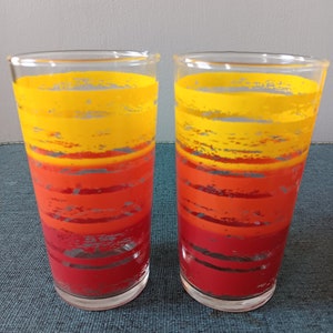 1960s Drinking Glasses in Red, Orange and Yellow Set of 4 image 5