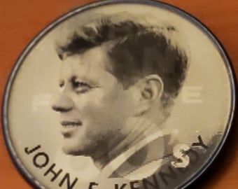 John F Kennedy Campaign Button by Vari Vue