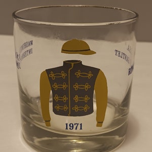 Jockey Silks Old Fashioned Rocks Glass Single Glass Mix and Match 1971