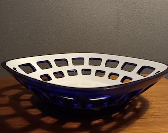 Guzzini Bowl in Cobalt Acrylic | Midcentury Modern Italian Designer