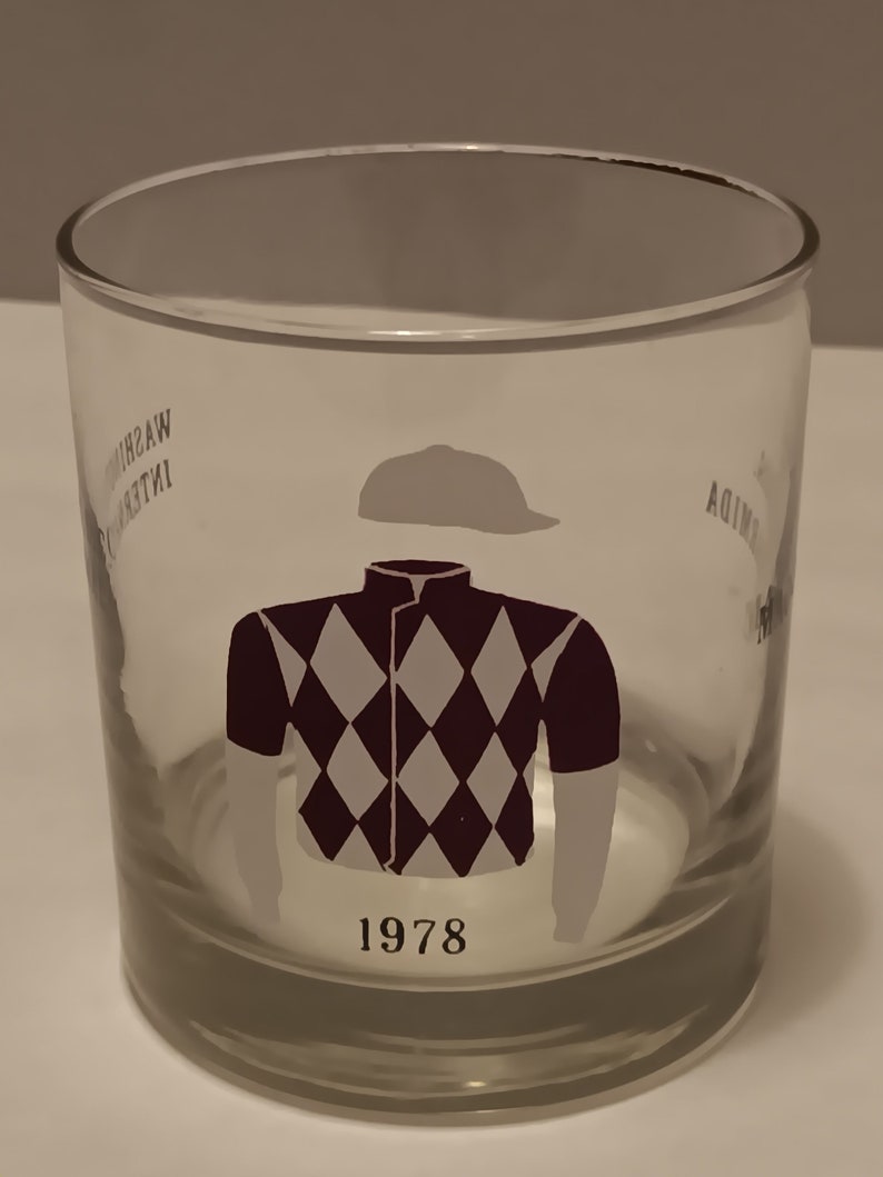 Jockey Silks Old Fashioned Rocks Glass Single Glass Mix and Match 1978