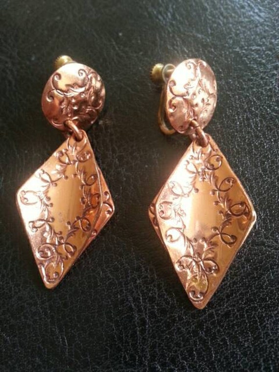 Gret Barkin Copper Earrings 1960s