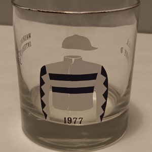 Jockey Silks Old Fashioned Rocks Glass Single Glass Mix and Match 1977