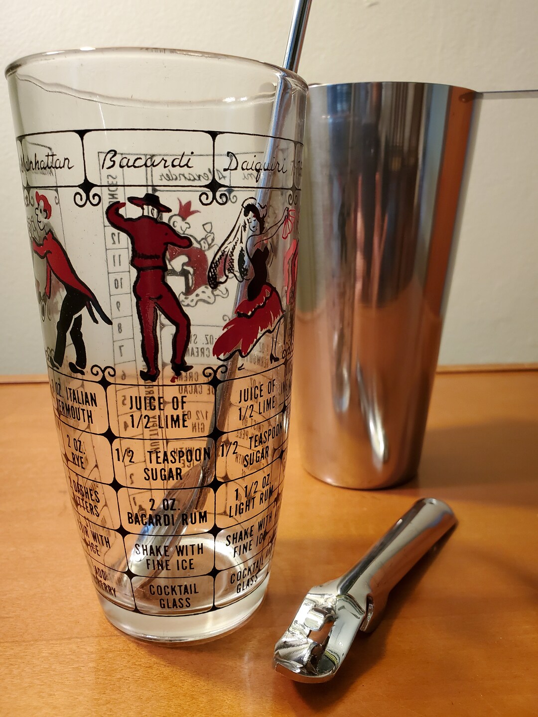 Vintage Cocktail Shaker Set in Box Etsy