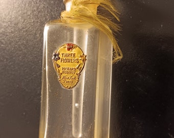 1920s Vintage Perfume Bottle Three Flowers New York Paris