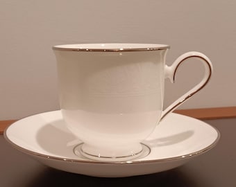 Lenox Hannah Platinum Tea Cup and Saucer