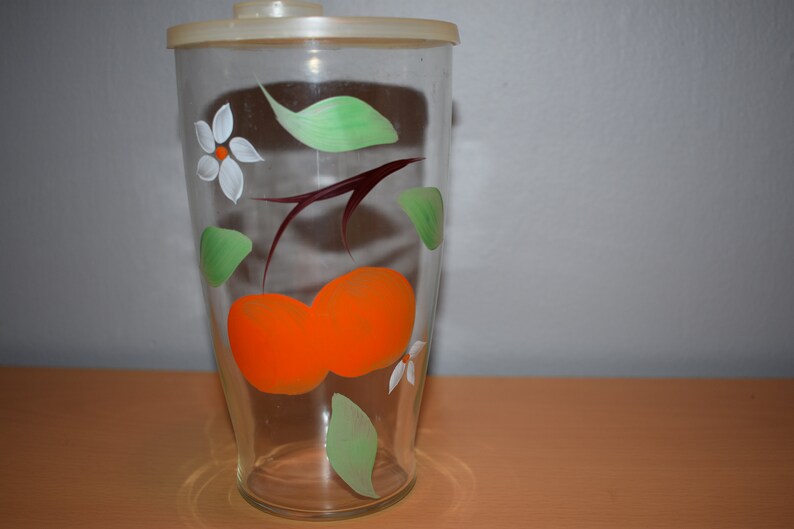 Midcentury Orange Juice Set with Pitcher and Glasses image 3