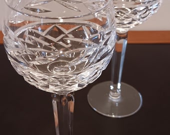 Waterford Crystal Glandore Hock Wine Glasses, Set of 2 | Authentic Acid Etched Mark Made in Ireland | 7.25 Inches Tall