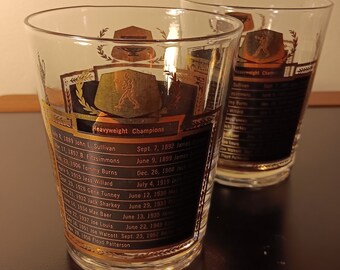 Vintage CERA Sports Glasses | Heavyweight Champions, Set of 2