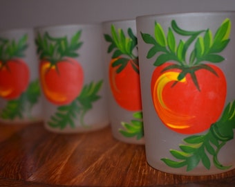 1960s Tomato Juice Glasses by Anchor Hocking Set of 4