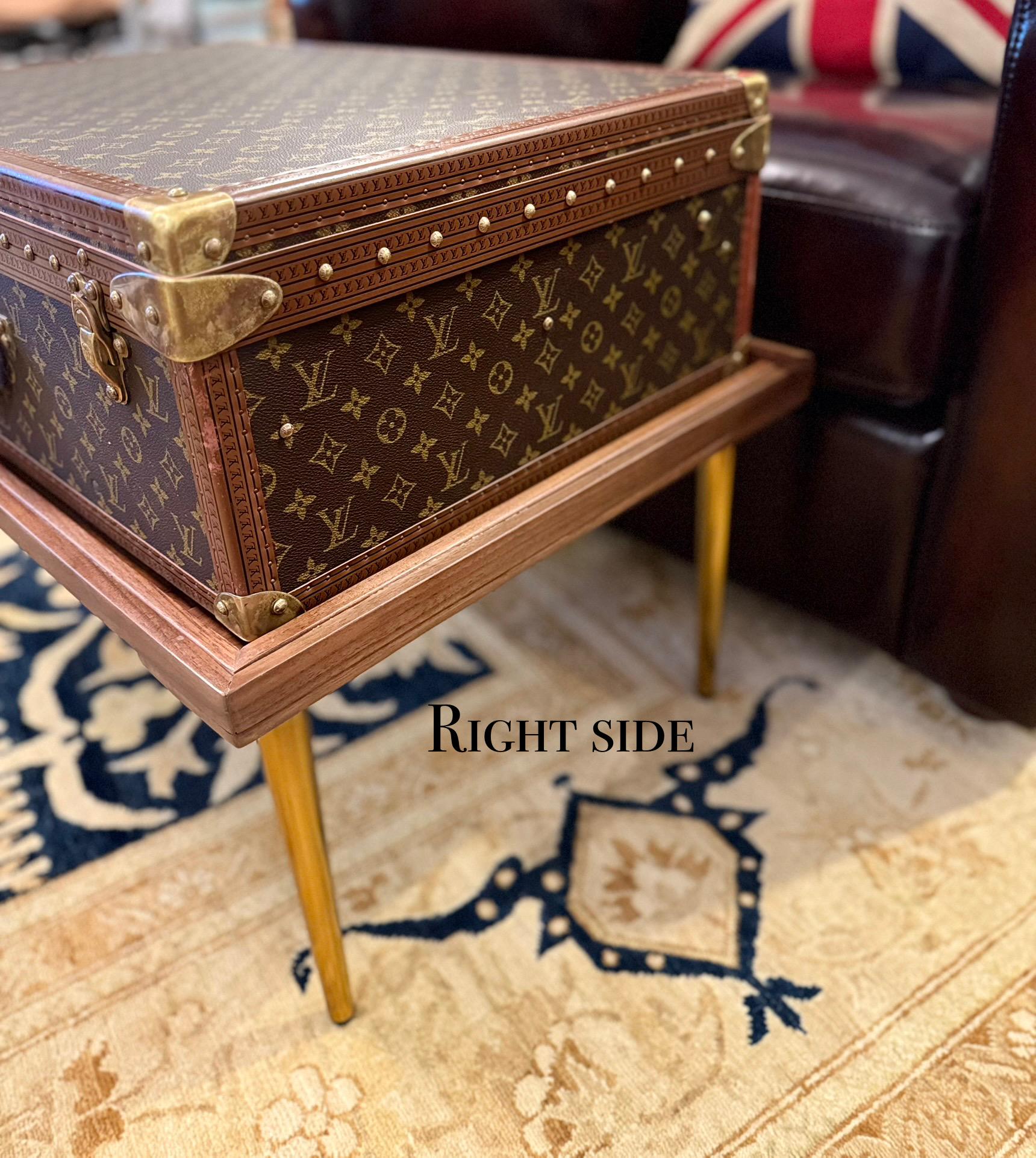 SOLD! Vintage LOUIS VUITTON Monogram Trunk Coffee Table, Brass