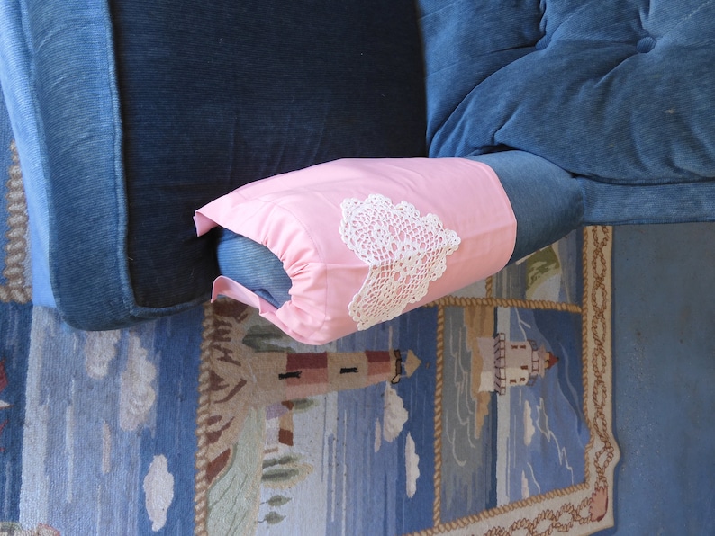 Heart Shaped Doily Themed Chair Arm Covers for Sofa, Chair, Couch