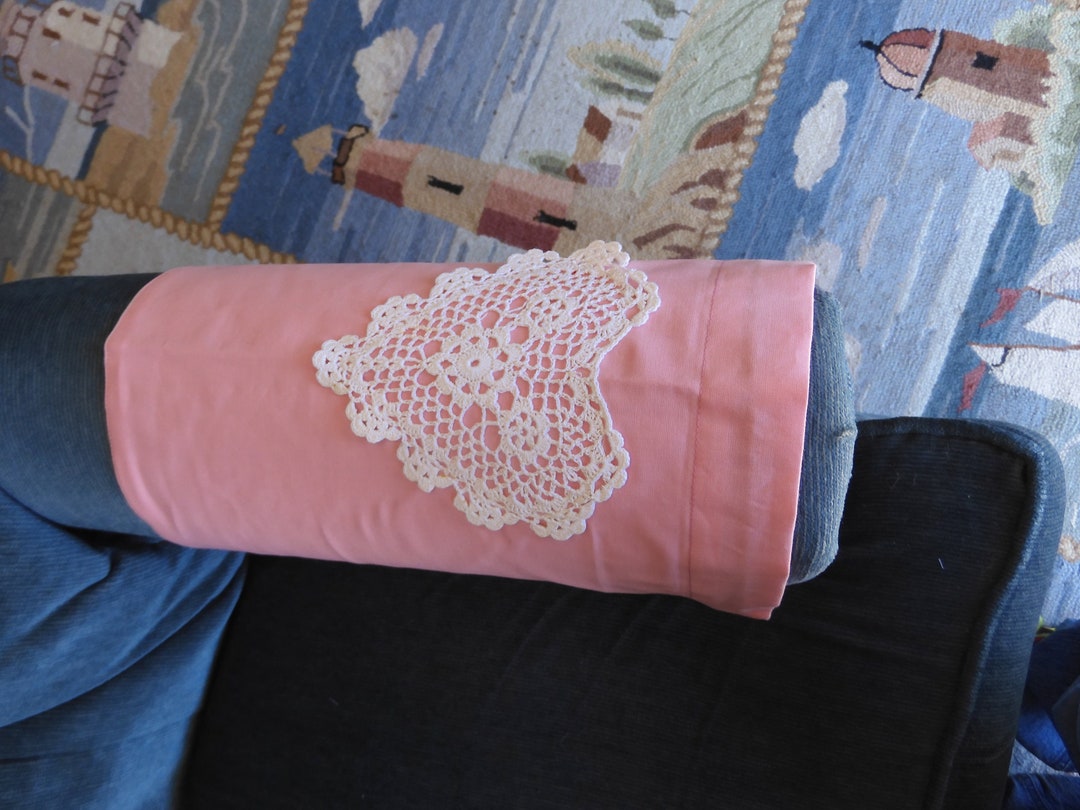 Heart Shaped Doily Themed Chair Arm Covers for Sofa, Chair, Couch