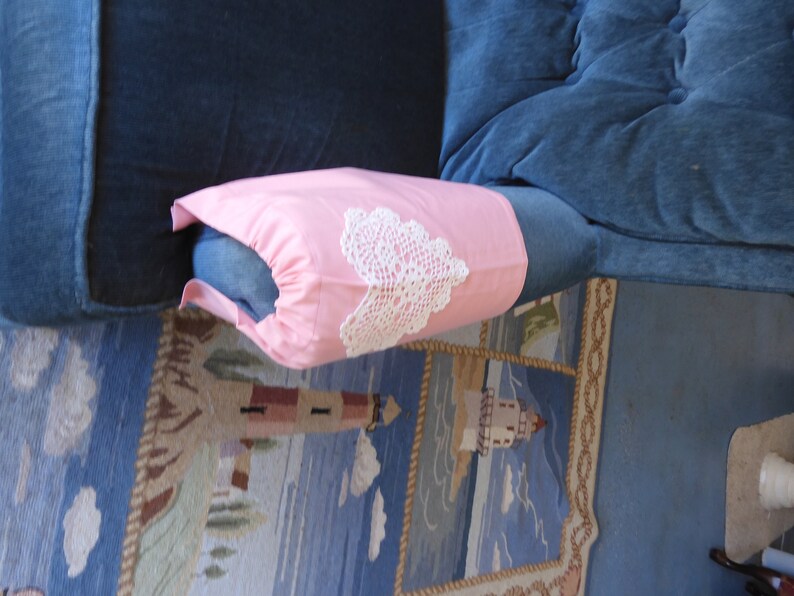 Heart Shaped Doily Themed Chair Arm Covers for Sofa, Chair, Couch