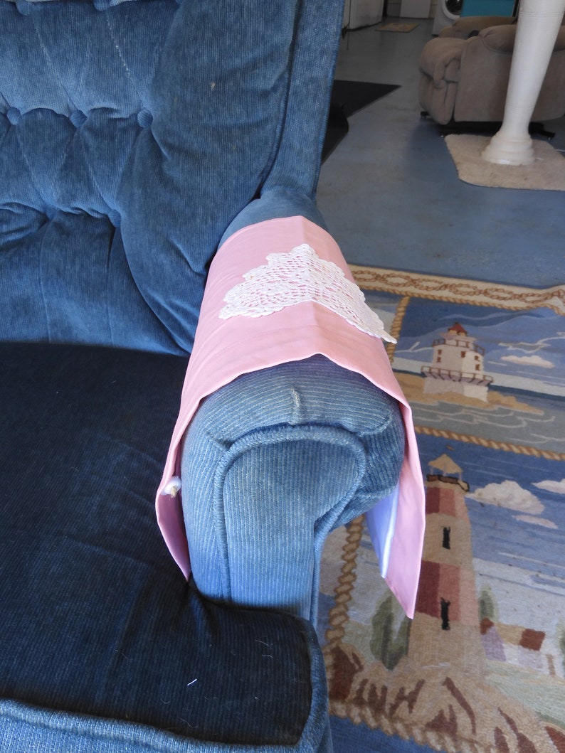 Heart Shaped Doily Themed Chair Arm Covers for Sofa, Chair, Couch