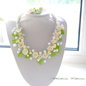 Elegant necklace, necklace and earrings, a necklace with pearls, wedding necklaces, jewelry, handmade image 2