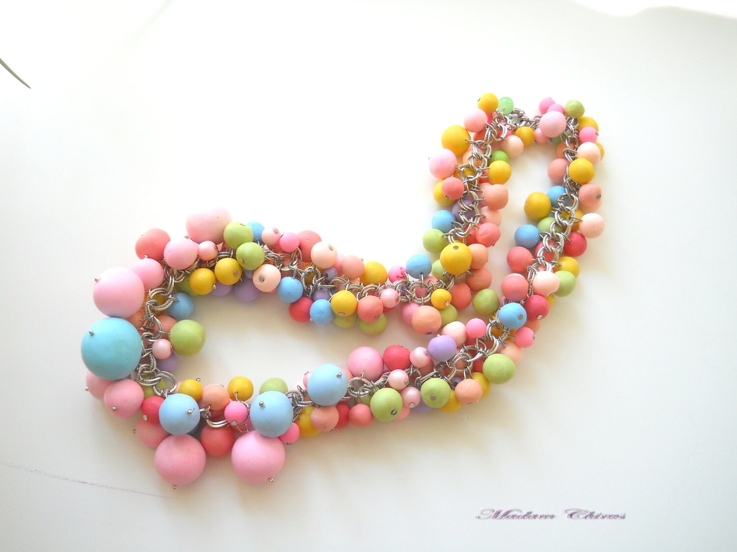 Necklace of Beads Colored Balls Elegant Necklace a Necklace Etsy