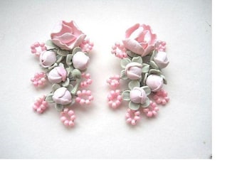 Boucles d'oreilles roses, Sakura, fleurs de cerisier, boucles d'oreilles fleurs, boucles d'oreilles pendantes, boucles d'oreilles faites main, bijoux floraux, cadeau pour elle