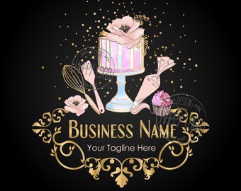 Custom logo, baking logo, Sweets logo, cupcake logo, business bakery, whisk logo, wedding cake logo, cake shop, bakery logo, graphic design