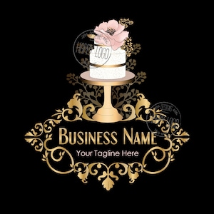 Custom logo design, baking logo, elegant wedding cake logo, cake tier logo, business branding, cake shop logo bakery logo, personalized logo