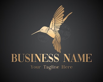 Kolibri-Logo, Mode-Boutique-Logo, Kolibri-Logo minimal png, Kolibri-Logo gold, Natur Tierwelt, Beauty-Logo, feminines Logo