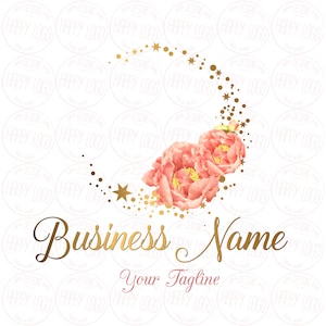 Floral Moon Logo Design: Boutique Branding Package