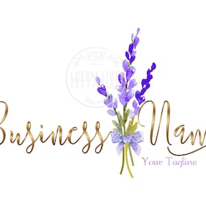 Flower lavender logo, fashion boutique logo, beauty salon logo, watercolor flower logo, botanic decoration, nature botany, branding identity