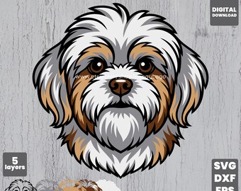Shih Tzu SVG | Dog Breed Layered Cricut Cut File | CNC Laser Digital Download