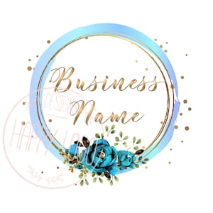 Digital Flowers Gold Circle Logo Design Red Roses Flowers Etsy