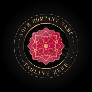 Mandala logo, round mandala logo, celestial cosmic logo, spiritual logo, meditation logo, harmony logo, yoga logo, vector branding identity