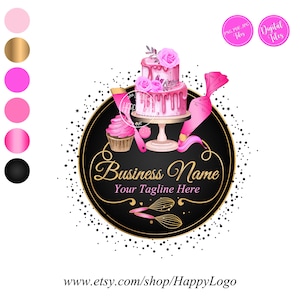 Custom logo, baking logo, Sweets logo, cupcake logo, business bakery, whisk logo, wedding cake logo, cake shop, bakery logo, graphic design