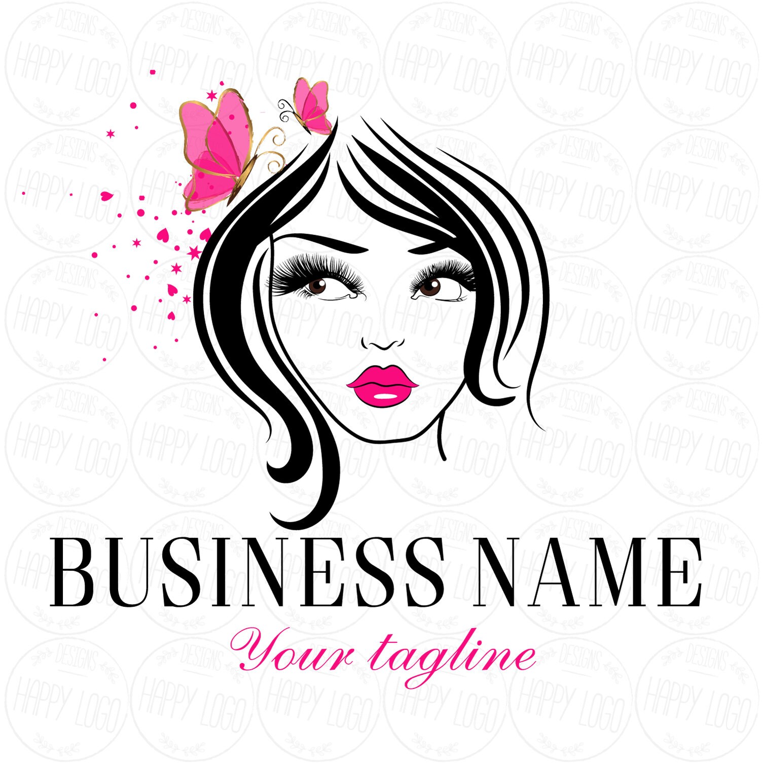 DIGITAL Custom logo design lashes lips logo lady beauty | Etsy