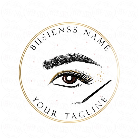 Microblading Logo Logo Design Black Gold Brow Logo - Etsy