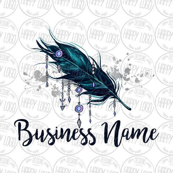 Feather logo, boutique fashion logo, beauty salon logo, jewelry store logo, Business Logo, feminine logo, vector shop branding identity