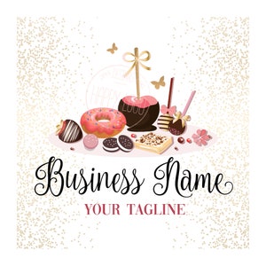 Custom logo design, donut bakery logo, baking logo, cake logo design, donut oreos, apple candy, dessert logo, sweets logo, vector logo