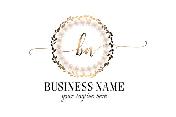 Digital Custom Logo Design Pearls Gold Logo Elegant Pearls Etsy