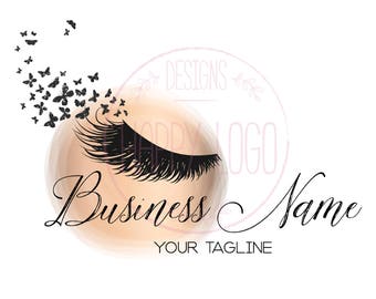 Lash custom logo design, lash with butterfly logo, lashes beauty logo, makeup artist logo, lash extension logo, vector lash graphic design