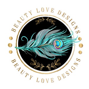 Feather logo, boutique logo, fashion logo, beauty logo, peacock feathers logo design, round photography logo, feminine logo, branding pack