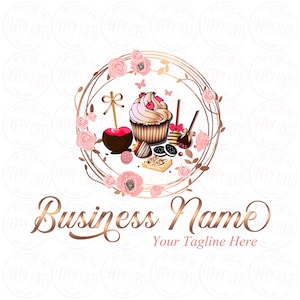 Custom logo design, bakery logo, baking logo, cupcake logo, vector logo, cake logo design, oreos apple candy, cake pops logo, graphic design