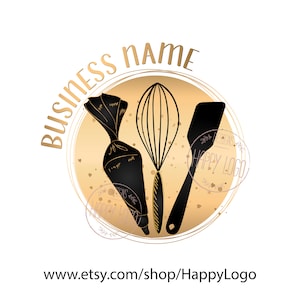 bakery business logo design, piping bag logo, baking logo, whisk spatula logo, bakery logo, Custom sweets logo, branding package, vector